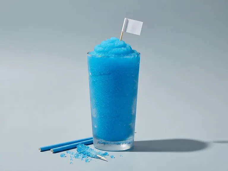 Blauer Slush mit Sirup im Glas, Kategorie Klassiker